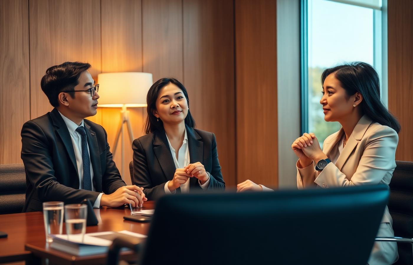 Asian lawyers in discussion